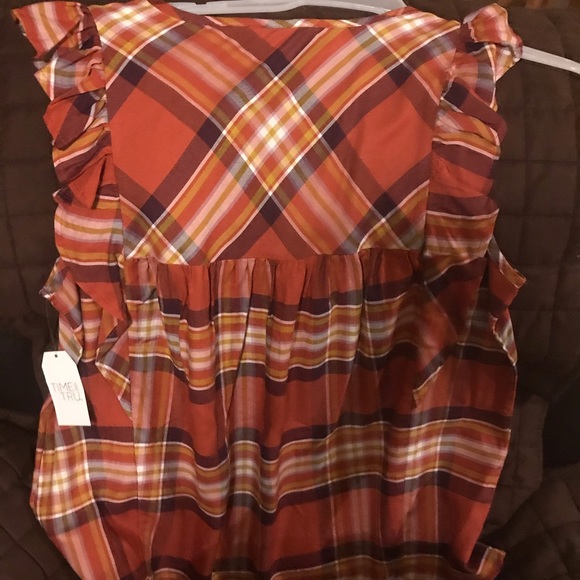 New Time and Tru Women's Ruffle Sleeve Tank Top - Picture 6 of 6